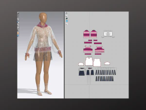 Modelagem Mulher Streetwear em Clo3D - Marvelous Designer Modelo 3D