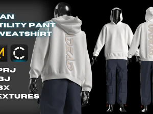 Clo3D'de Man Utility Pantolon Kazak Modelleme - Muhteşem Tasarımcı 3D Model