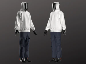 Cal&ccedil;a Masculina Utilit&aacute;ria Moletom Modelagem em Clo3D - Marvelous Designer Modelo 3D