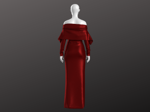 Woman Long Dress Modeling in Clo3D - Marvelous Designer 3D Model