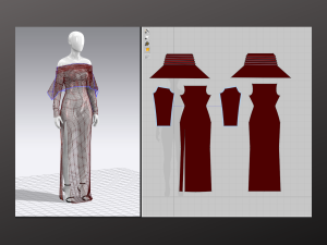 Woman Long Dress Modeling in Clo3D - Marvelous Designer 3D Model