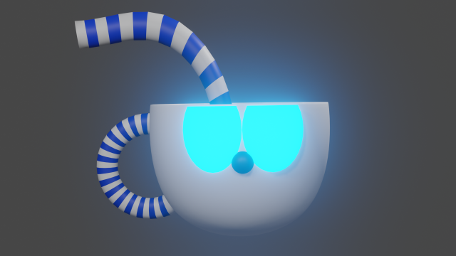 Cuphead style lamp 3D Модель .c4d .max .obj .3ds .fbx .stl .blend 
