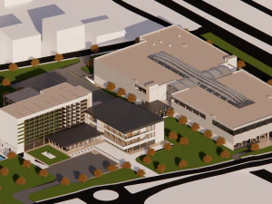 Hotel and shopping mall project with high technical detail 3D Model