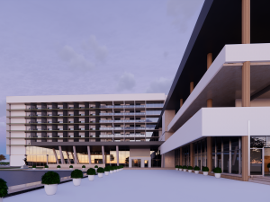 Hotel and shopping mall project with high technical detail Model 3D