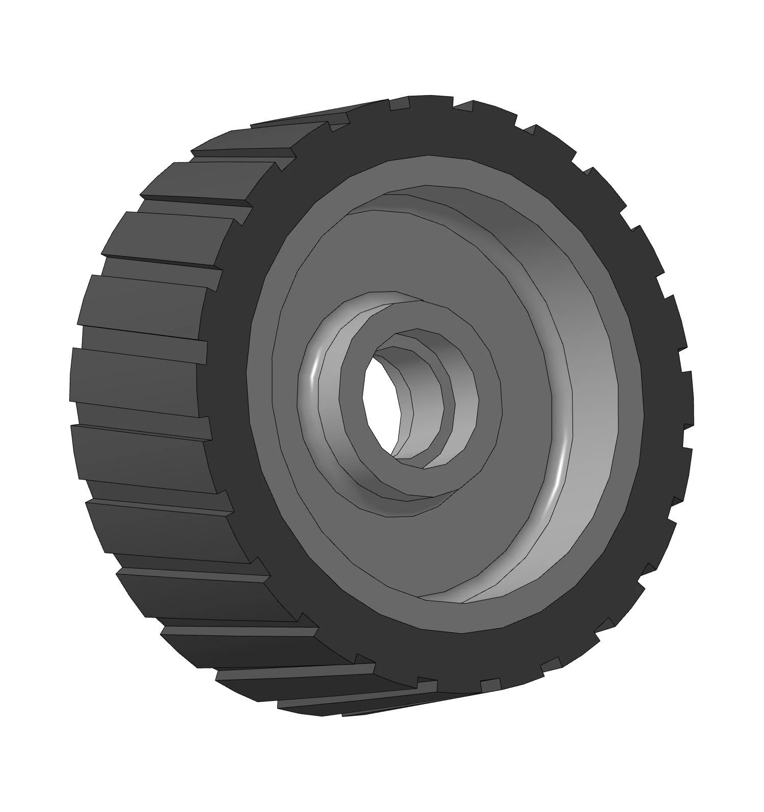 Rubberized wheel 3D Model .c4d .max .obj .3ds .fbx .stl .blend