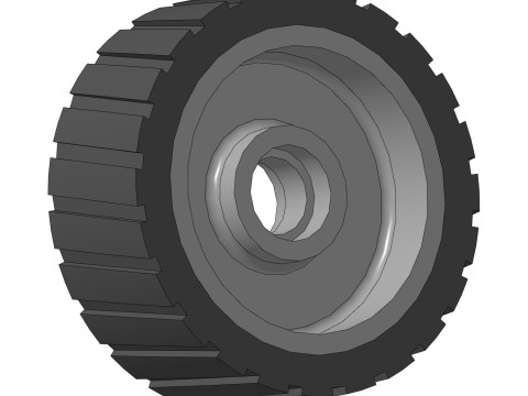 Roue caoutchout&eacute;e Modèle 3D
