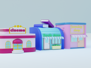 Mini city collecton for motion design 3D-Modell