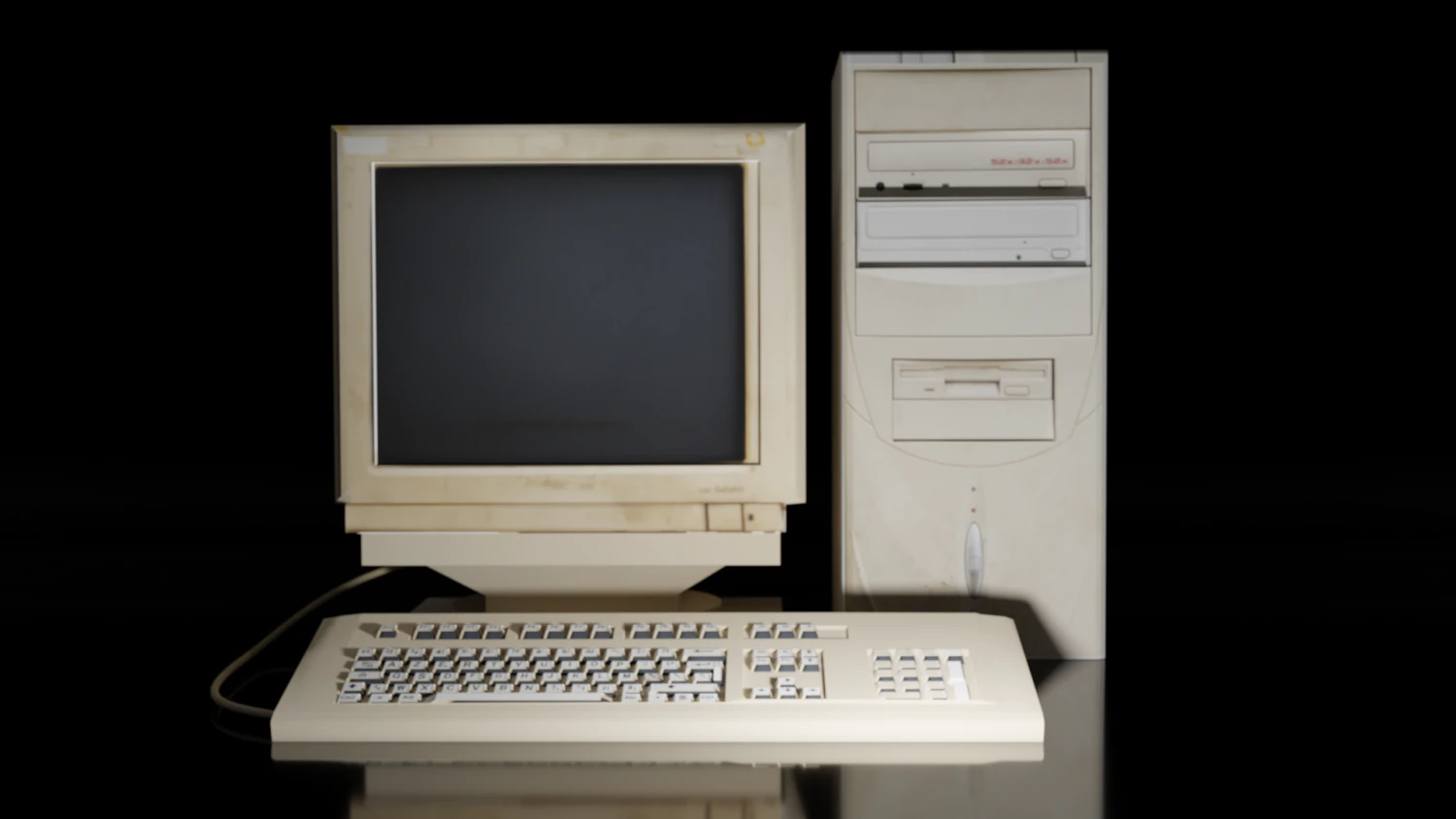 Old pc 3D Model .c4d .max .obj .3ds .fbx .stl .blend