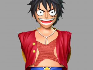 Бюст Луффи - цельный 3D Принт Модель