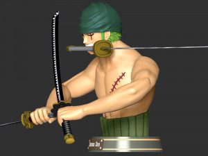 Roronoa Zoro Bust - One Piece 3D Baskı Modeli
