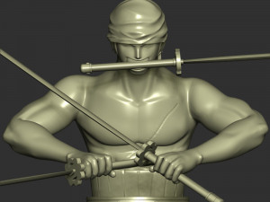Roronoa Zoro Bust - One Piece 3D Baskı Modeli