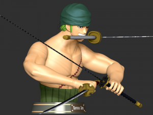 Roronoa Zoro Bust - One Piece 3D Baskı Modeli