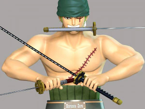 Roronoa Zoro Bust - One Piece 3D Print Model