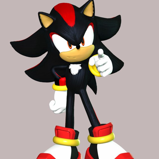 Shadow - The Hedgehog 3D Print Model .c4d .max .obj .3ds .fbx .stl .blend 