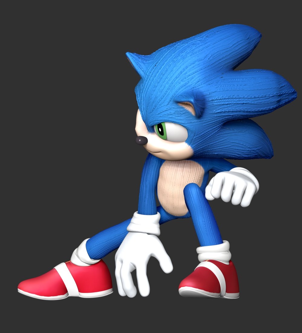 Shadow - Sonic the Hedgehog 2 Fanart 3D Print Model in Animals 3DExport