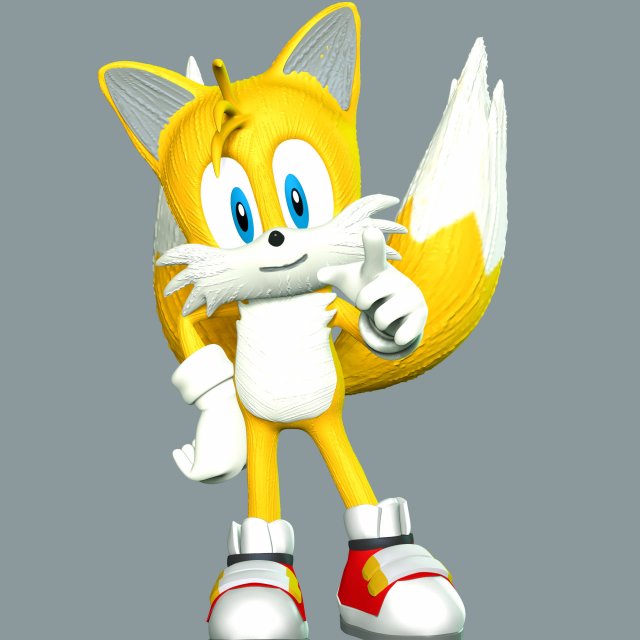 Tails - Sonic the Hedgehog 3D 打印模型 .c4d .max .obj .3ds .fbx .stl .blend