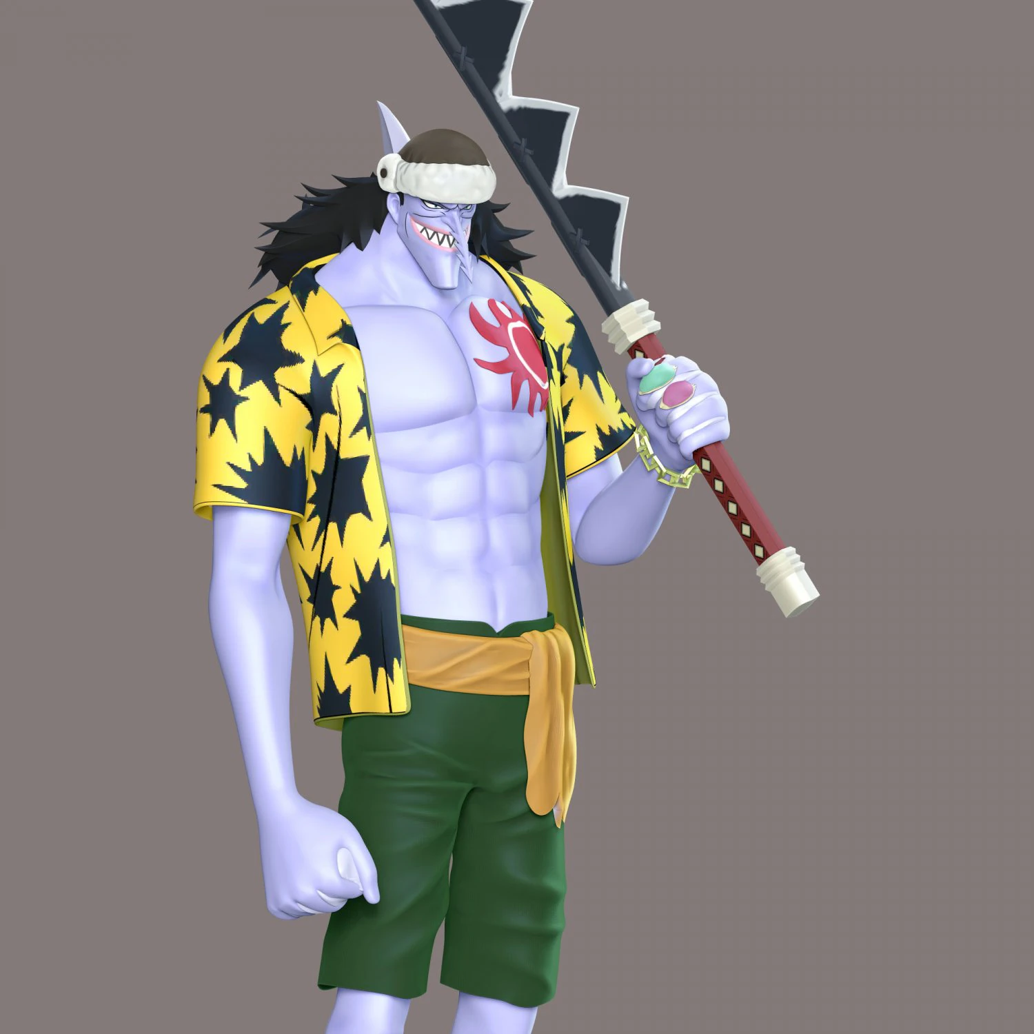 One Piece-Arlong Modello di stampa 3D .c4d .max .obj .3ds .fbx .stl .blend 