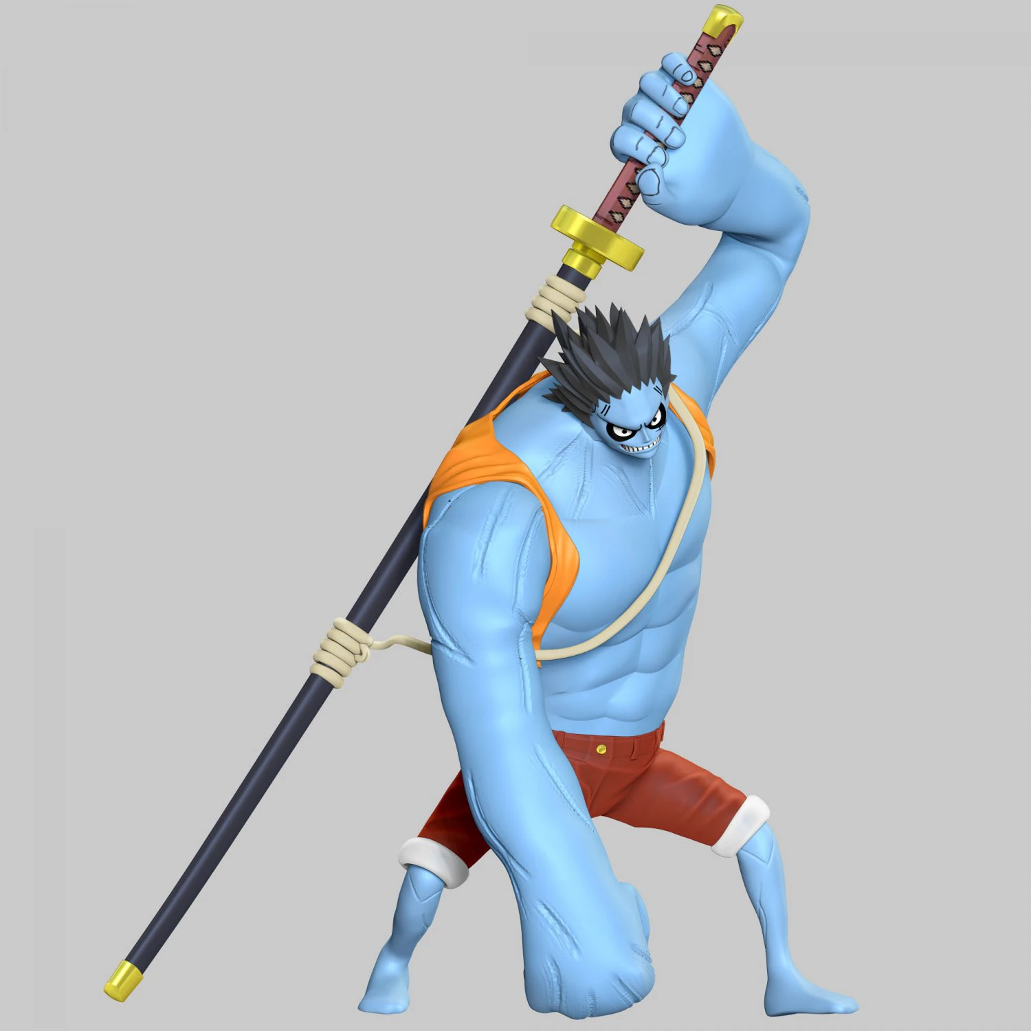 One Piece - Nightmare Luffy 3D Print Model .c4d .max .obj .3ds .fbx .stl .blend