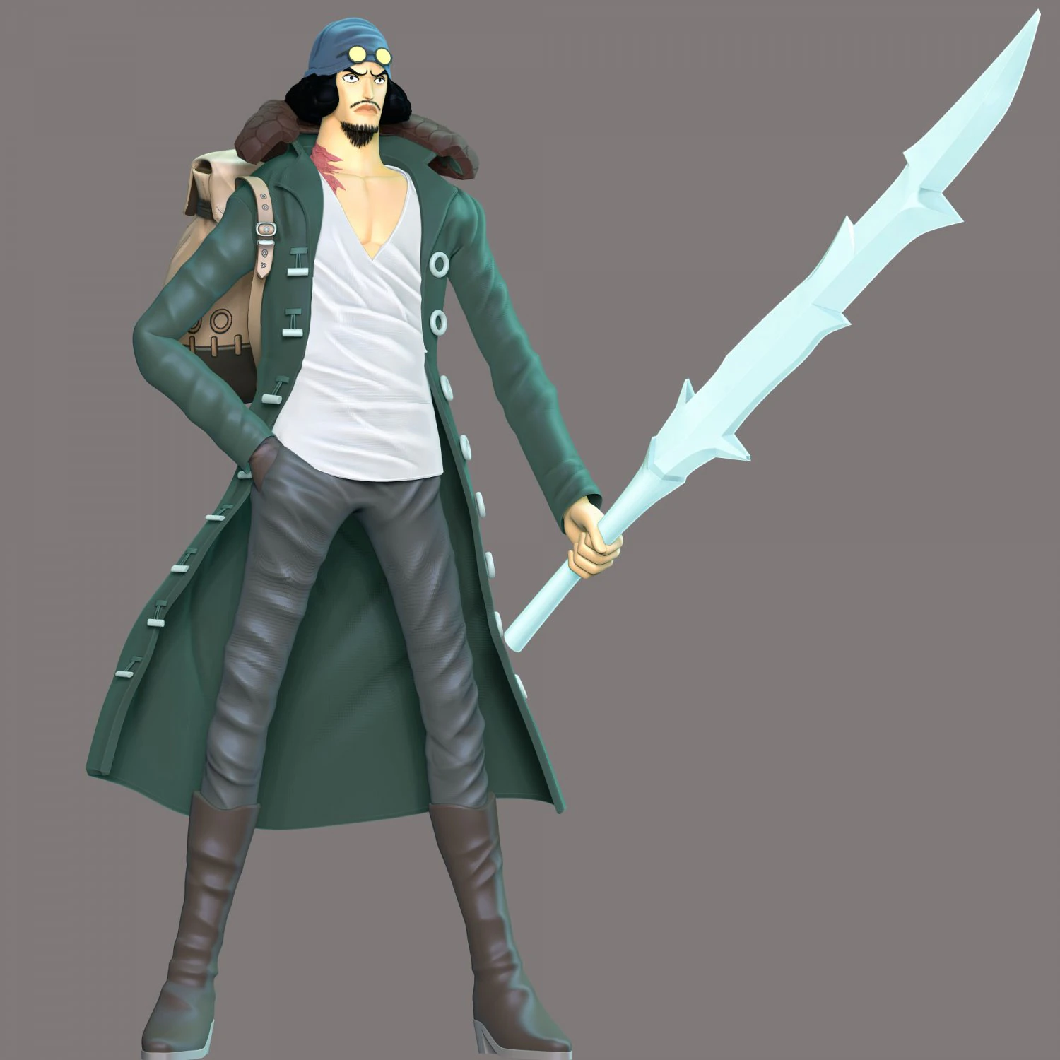 One Piece - Kuzan 3D Print Model .c4d .max .obj .3ds .fbx .stl .blend 