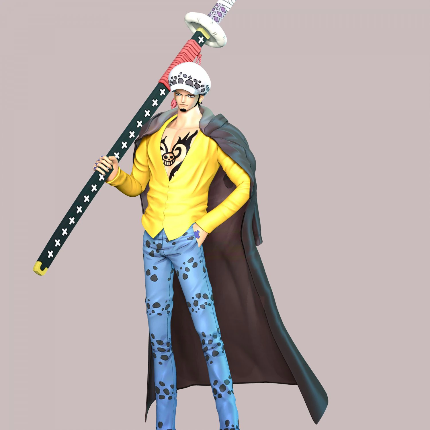 One Piece - Trafalgar Law 3D Print Model .c4d .max .obj .3ds .fbx .stl .blend