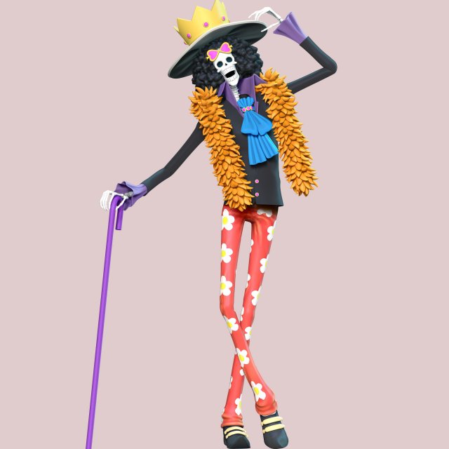 One Piece - Brook 3Dプリントモデル .c4d .max .obj .3ds .fbx .stl .blend 