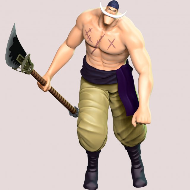 One Piece - Edward Newgate Modello di stampa 3D .c4d .max .obj .3ds .fbx .stl .blend