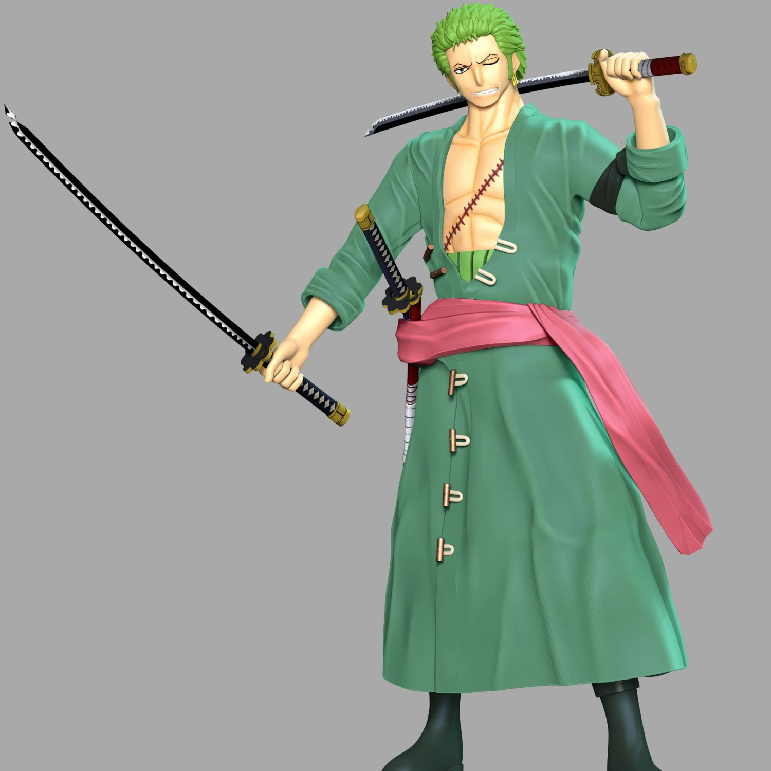 One Piece - Roronoa Zoro 3D Print Model .c4d .max .obj .3ds .fbx .stl .blend 