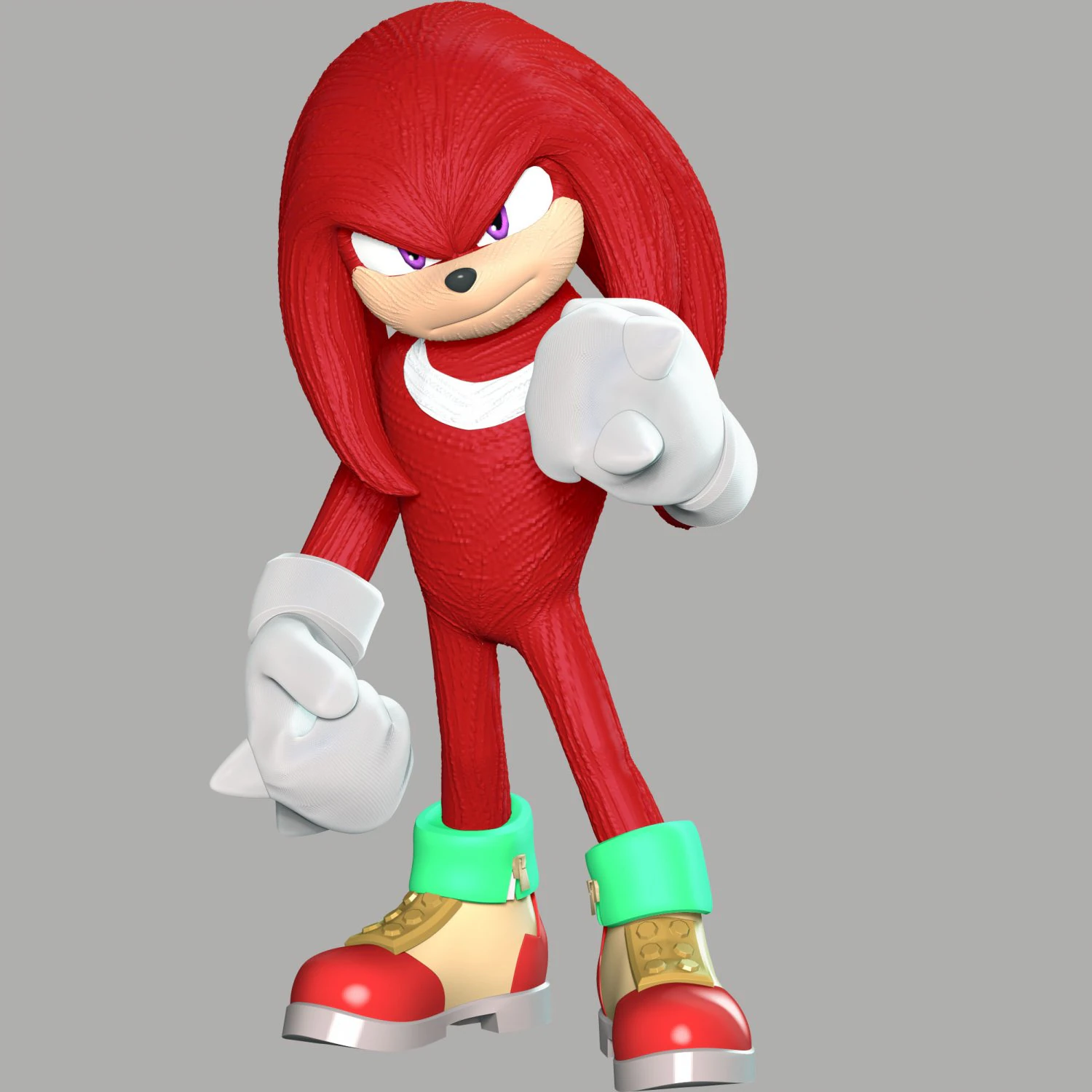 Knuckles - Sonic the Hedgehog 3D Print Model .c4d .max .obj .3ds .fbx .stl .blend