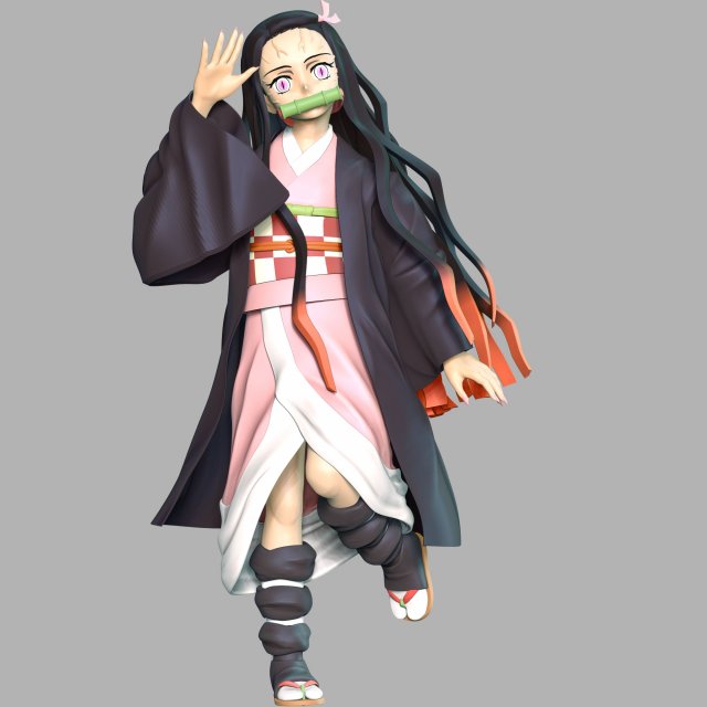 Demon Slayer - Nezuko Kamado 3D 打印模型 .c4d .max .obj .3ds .fbx .stl .blend
