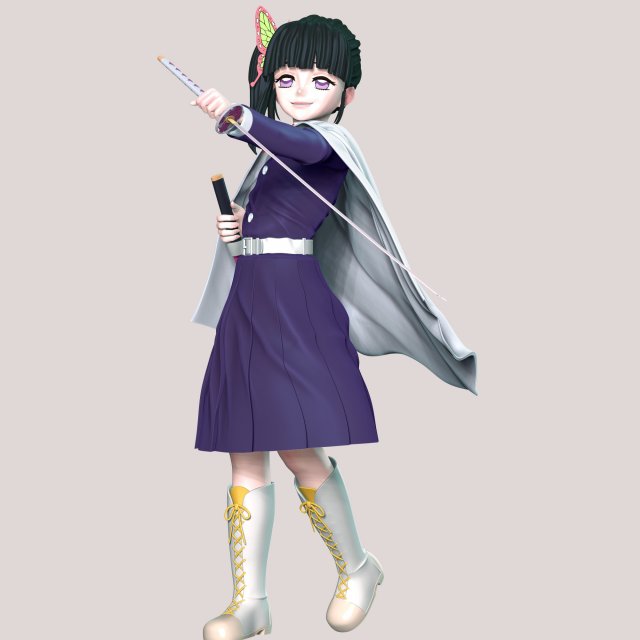 Demon Slayer - Kanao Tsuyuri 3D Print Model .c4d .max .obj .3ds .fbx .stl .blend 