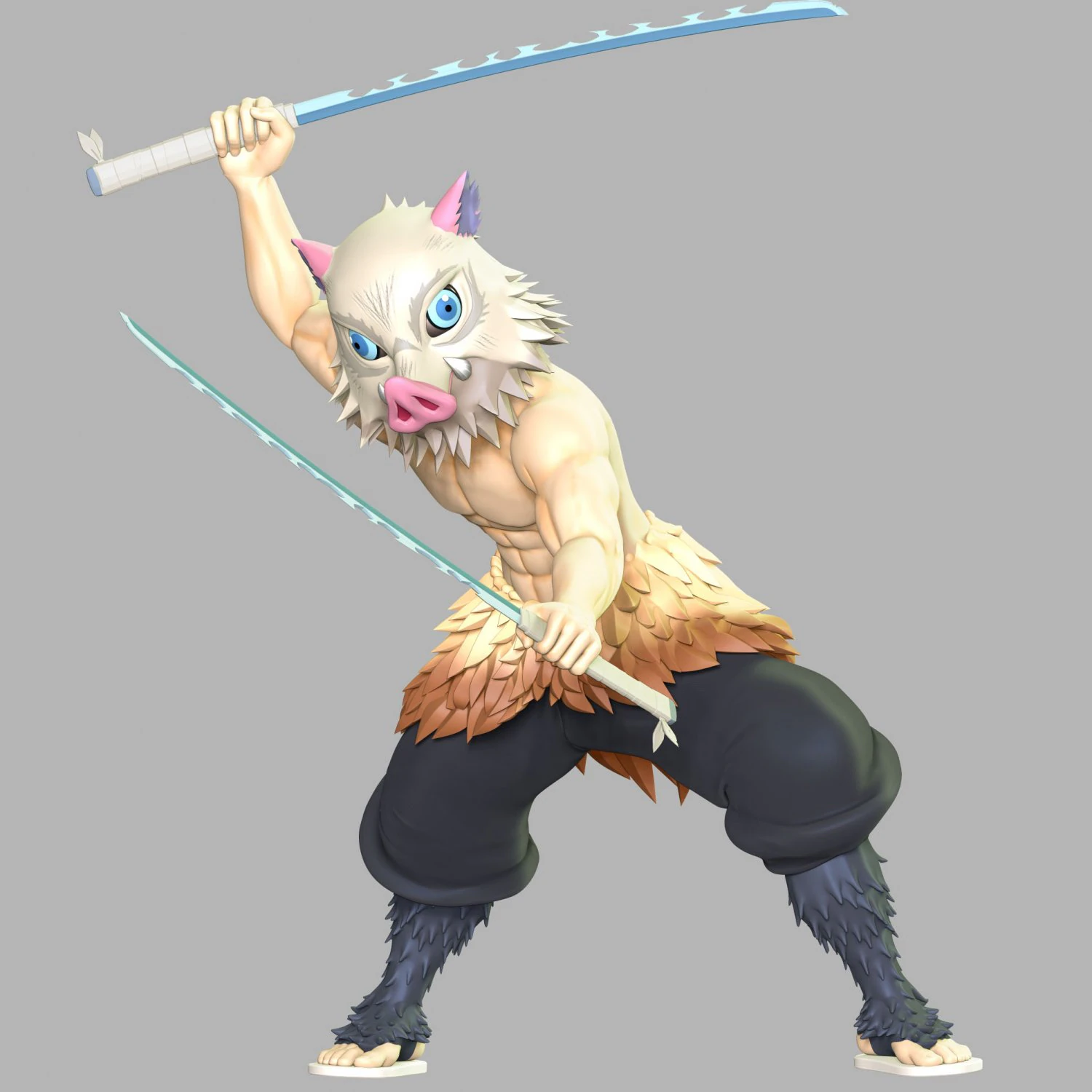 Demon Slayer - Inosuke Hashibira 3D Print Model .c4d .max .obj .3ds .fbx .stl .blend