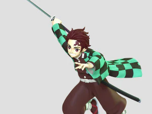 Tanjiro Kamado - Pembunuh Iblis Model Cetak 3D