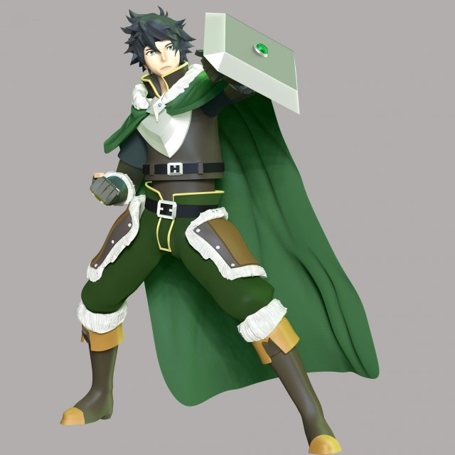 Naofumi Iwatani - The Rising of the Shield Hero 3Dプリントモデル .c4d .max .obj .3ds .fbx .stl .blend 