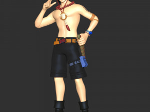 One Piece - Ace Model Cetak 3D