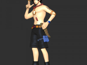 One Piece - Ace Model Cetak 3D