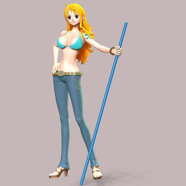 One Piece - Nami 3D 打印模型 .c4d .max .obj .3ds .fbx .stl .blend