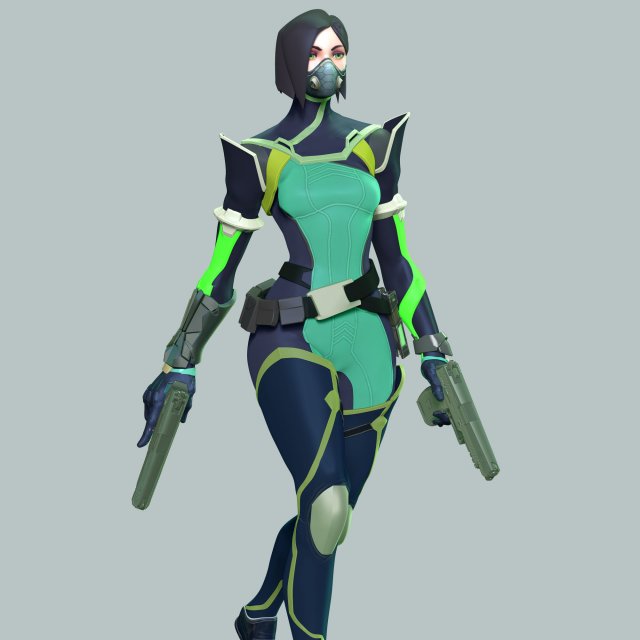 Valorant - Viper 3D 打印模型 .c4d .max .obj .3ds .fbx .stl .blend 