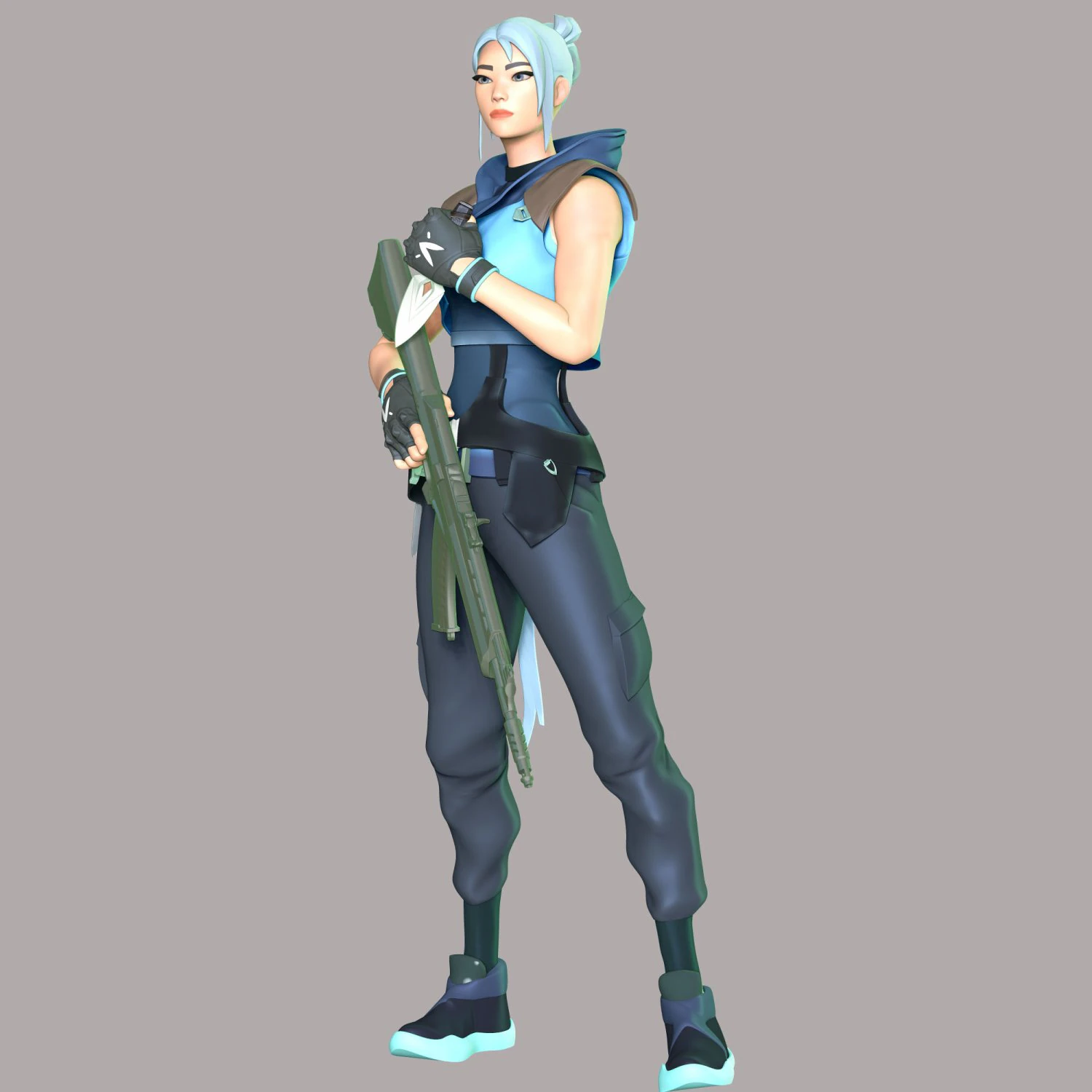 Valorant - Jett 3D Print Model .c4d .max .obj .3ds .fbx .stl .blend 
