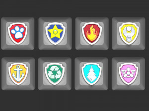 Keycaps Paw Patrol Badge 3D Принт Модель