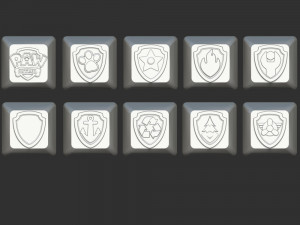 Keycaps Paw Patrol Badge 3D Принт Модель