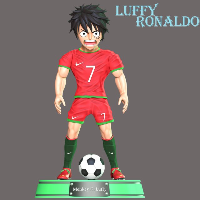 One Piece - Luffy Cosplay Ronaldo 3D Принт Модель .c4d .max .obj .3ds .fbx .stl .blend 