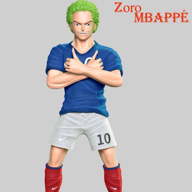 One Piece - Zoro Cosplay Mbappe 3D-Druckmodell .c4d .max .obj .3ds .fbx .stl .blend 