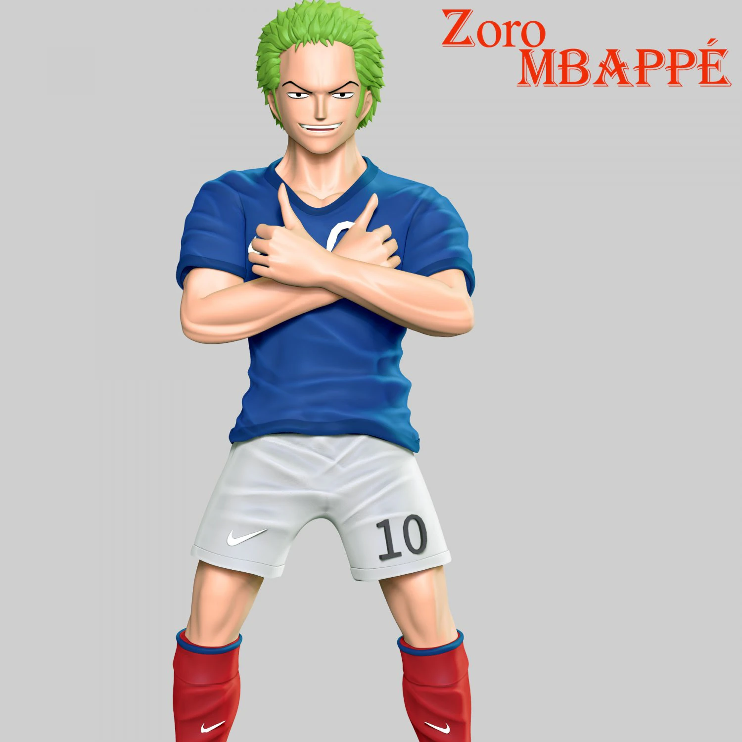 One Piece - Zoro Cosplay Mbappe 3D Print Model .c4d .max .obj .3ds .fbx .stl .blend