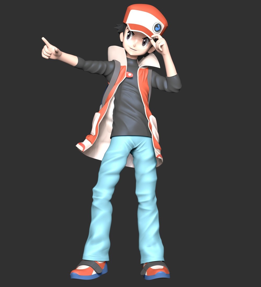 3D file Pokemon Trainer Red 🐉・Design to download and 3D print・Cults