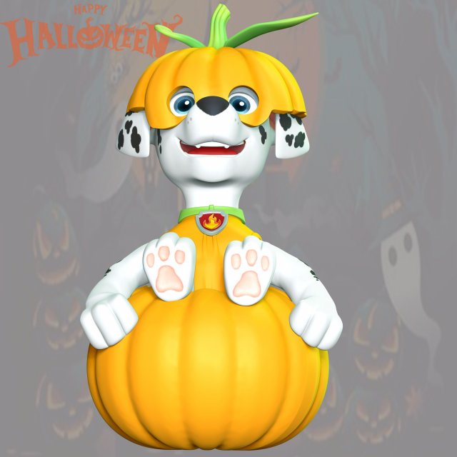 Marshall Halloween - Paw Patrol 3D 프린트 모델 .c4d .max .obj .3ds .fbx .stl .blend 