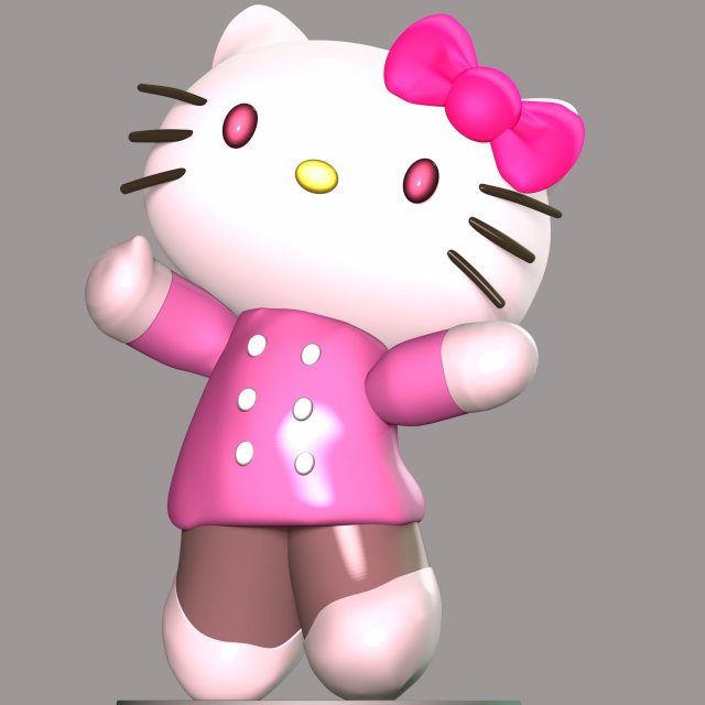 Hello Kitty 3D Принт Модель .c4d .max .obj .3ds .fbx .stl .blend 