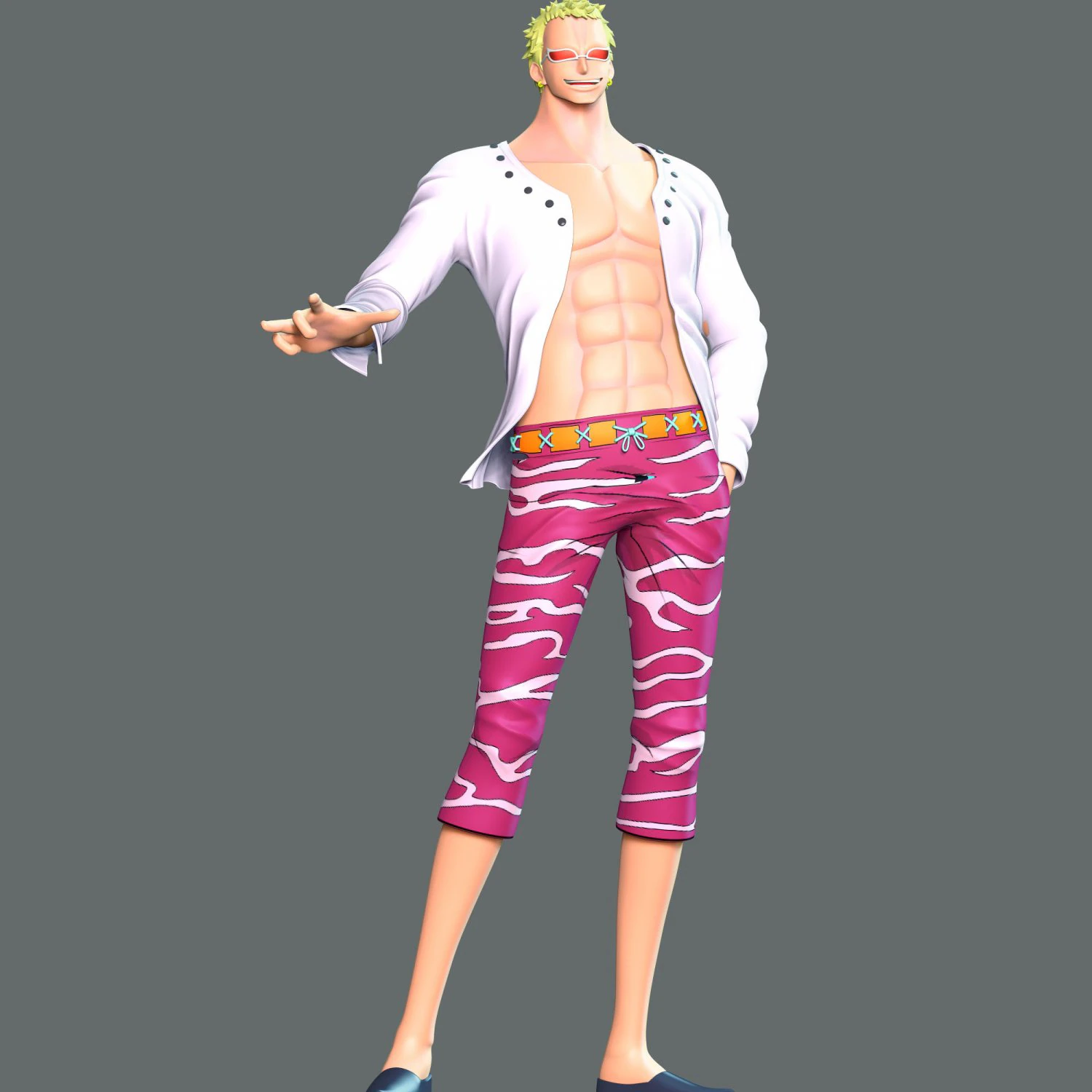 One Piece - Donquixote Doflamingo 3D Print Model .c4d .max .obj .3ds .fbx .stl .blend 