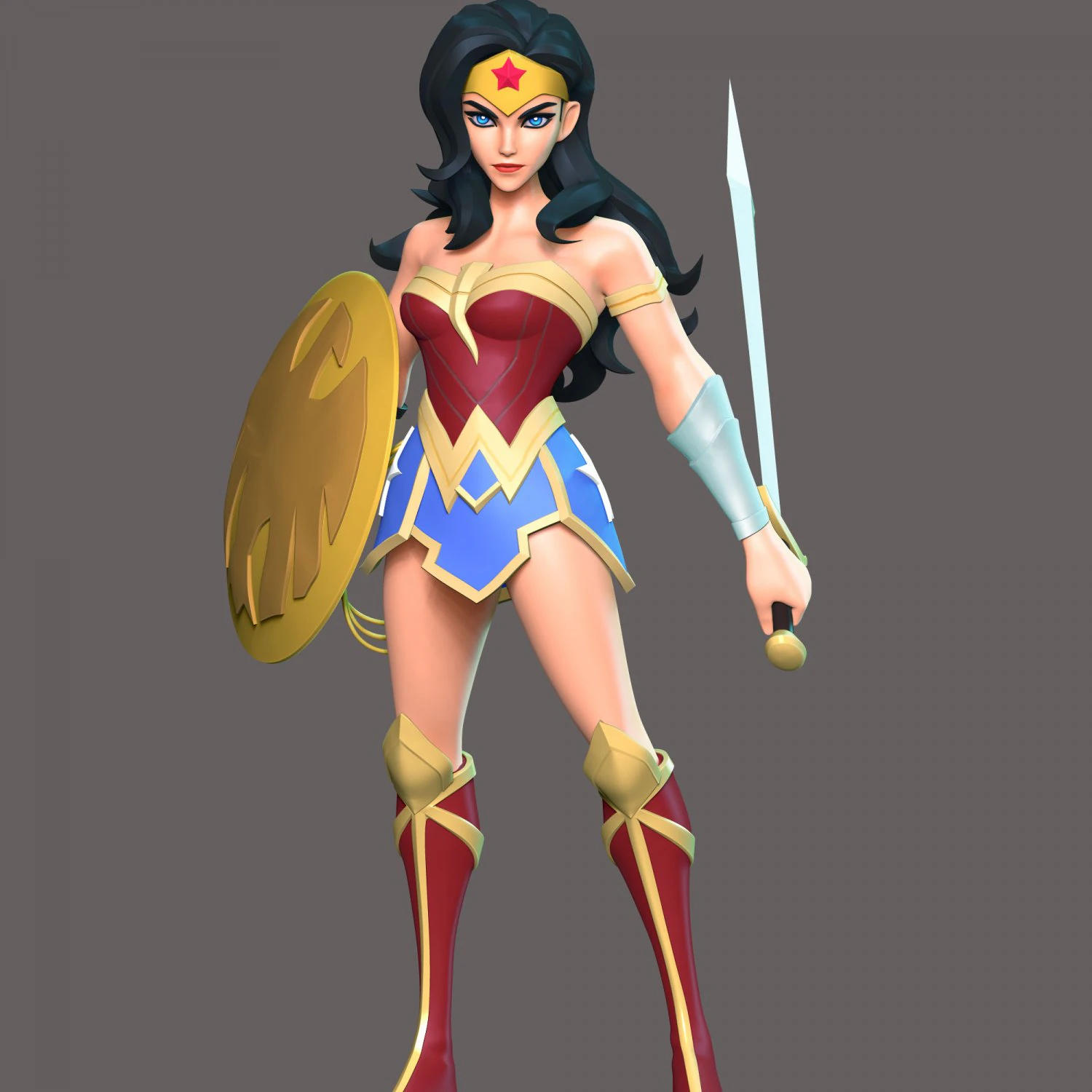 Wonder Woman Fan Art 3D Print Model .c4d .max .obj .3ds .fbx .stl .blend 