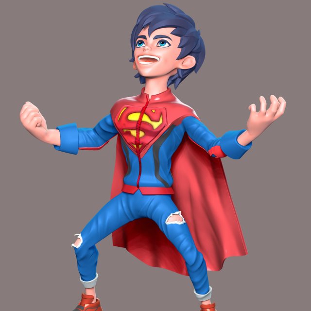 Super Boy Fan Art 3D Print Model .c4d .max .obj .3ds .fbx .stl .blend 