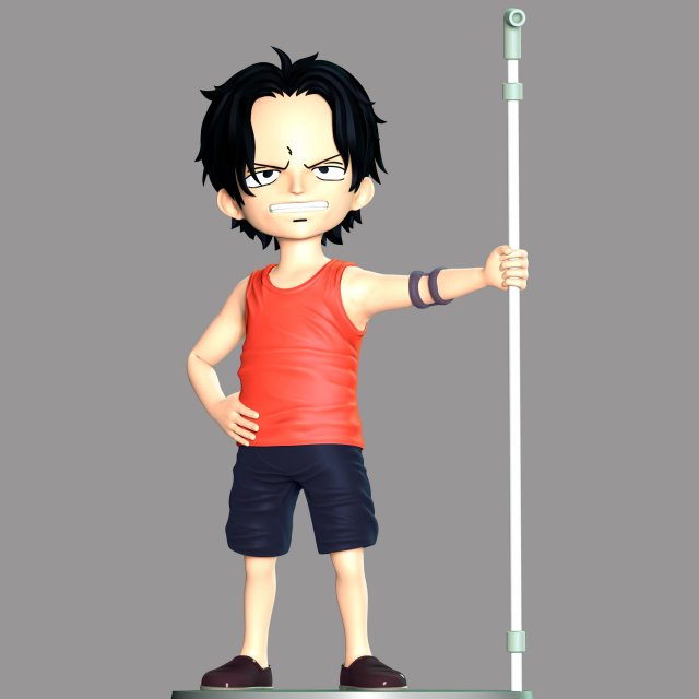 One Piece - Kid Ace 3D 打印模型 .c4d .max .obj .3ds .fbx .stl .blend